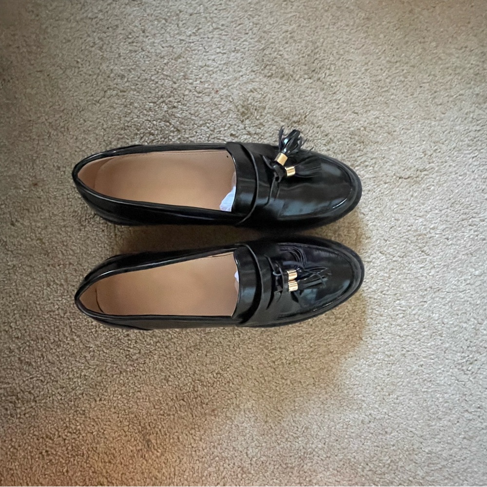Black Patent Leather Slip-On Loafers